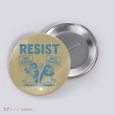 Penguin Resist Graphic Vintage Arctic Protest Button