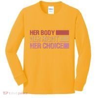 Pro Roe Her Body Her Right Her Choice Kids Long Sleeve Shirt thumb 0