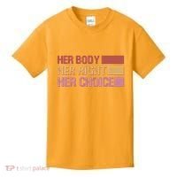 Pro Roe Her Body Her Right Her Choice Kids T-Shirt thumb 0