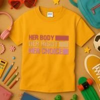 Pro Roe Her Body Her Right Her Choice Kids T-Shirt thumb 3