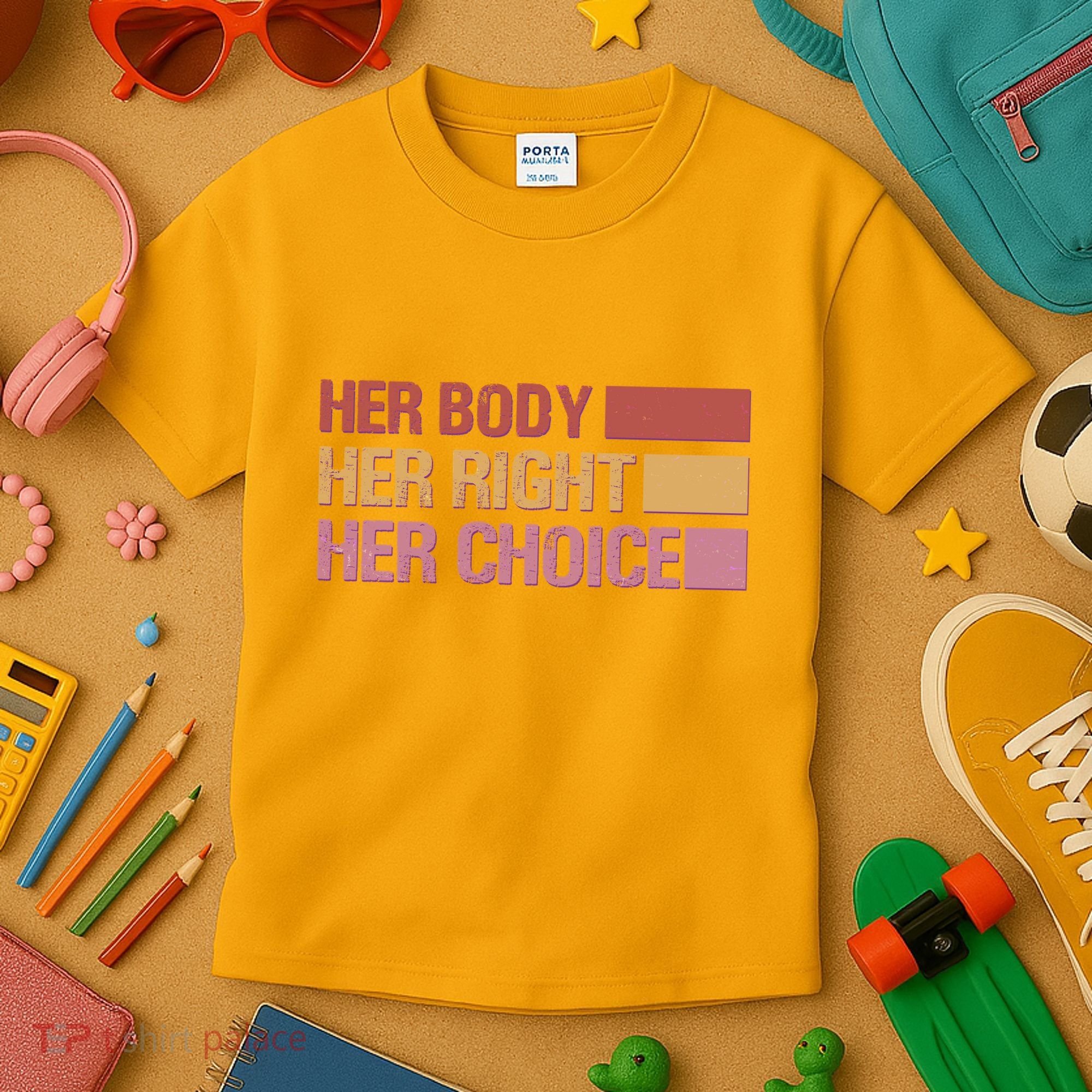 Pro Roe Her Body Her Right Her Choice Kids T-Shirt