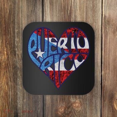 Puerto Rico Heart Coaster
