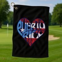 Puerto Rico Heart Golf Towel thumb 1
