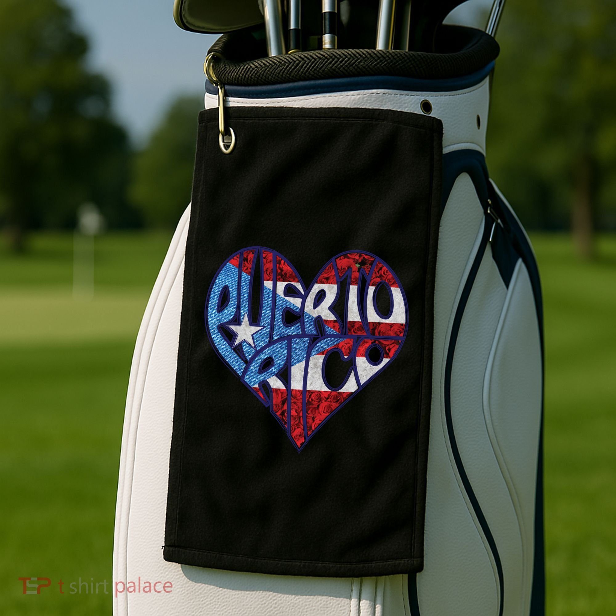 Puerto Rico Heart Golf Towel