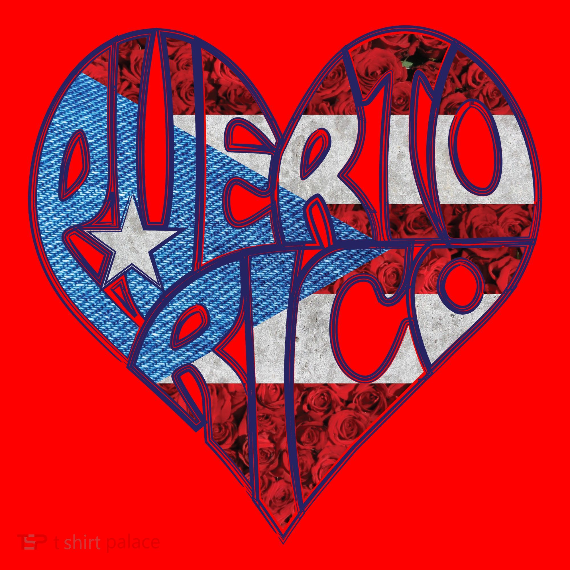 Puerto Rico Heart Santa Hat
