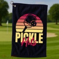 Pickleball Retro Hits Golf Towel thumb 1