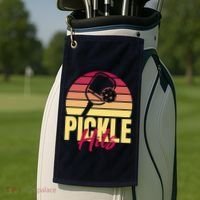 Pickleball Retro Hits Golf Towel thumb 2