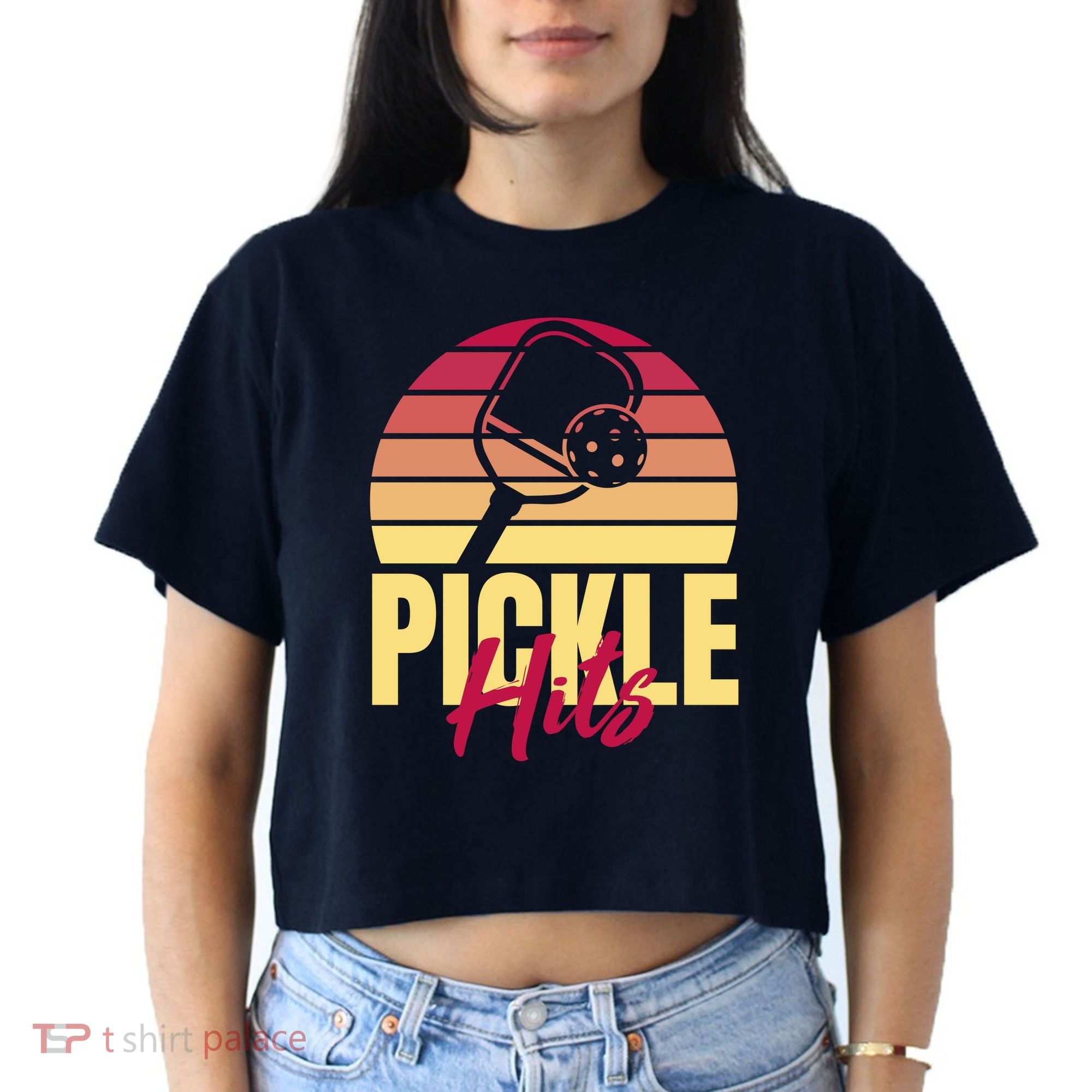 Pickleball Retro Hits Women's Crop Top Tee