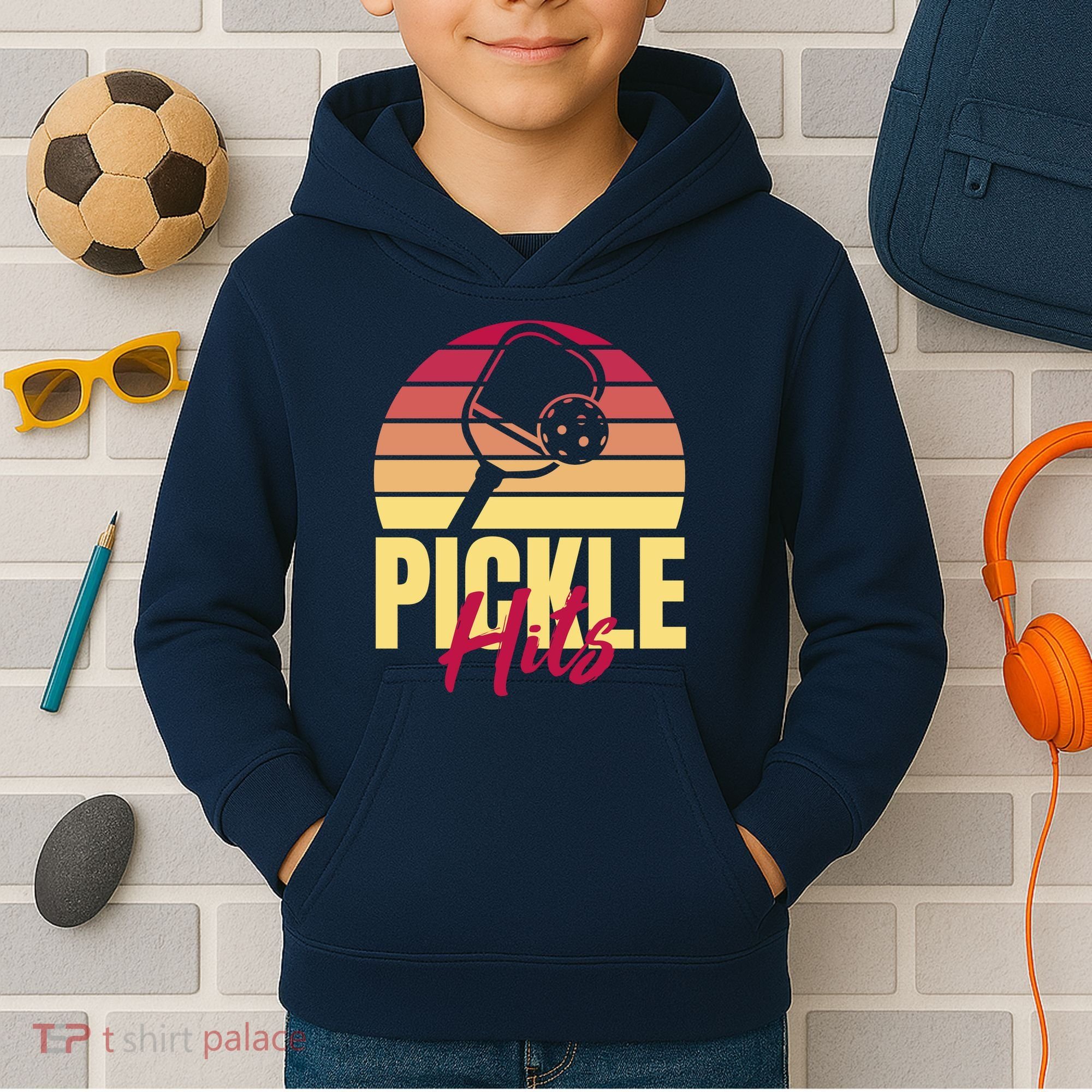 Pickleball Retro Hits Kids Hoodie