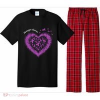 Purple Ribbon Heart Fibromyalgia Awareness Warrior Survivor Meaningful Gift Pajama Set thumb 0