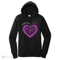 Purple Ribbon Heart Fibromyalgia Awareness Warrior Survivor Meaningful Gift Women's Hoodie thumb 0