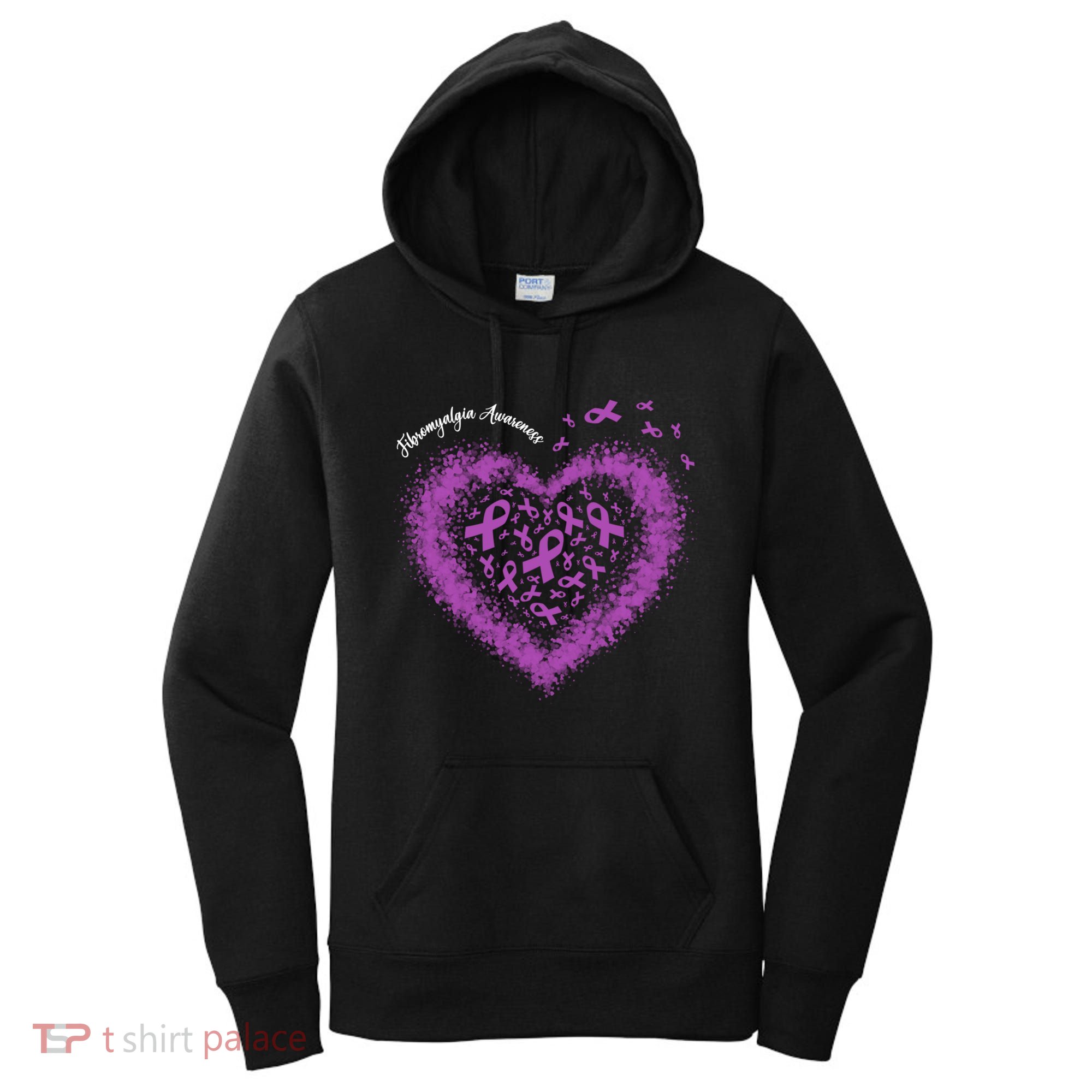 Purple Ribbon Heart Fibromyalgia Awareness Warrior Survivor Meaningful Gift Women's Hoodie