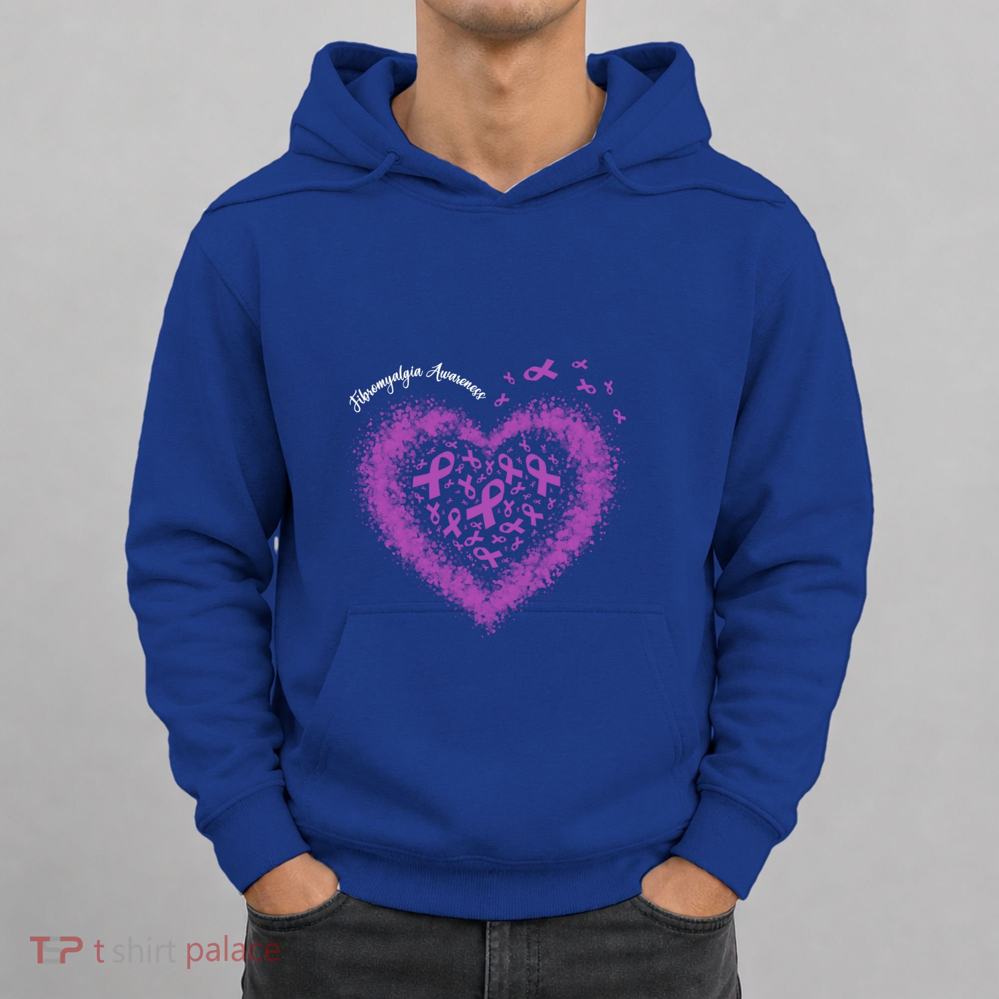 Purple Ribbon Heart Fibromyalgia Awareness Warrior Survivor Meaningful Gift Hoodie
