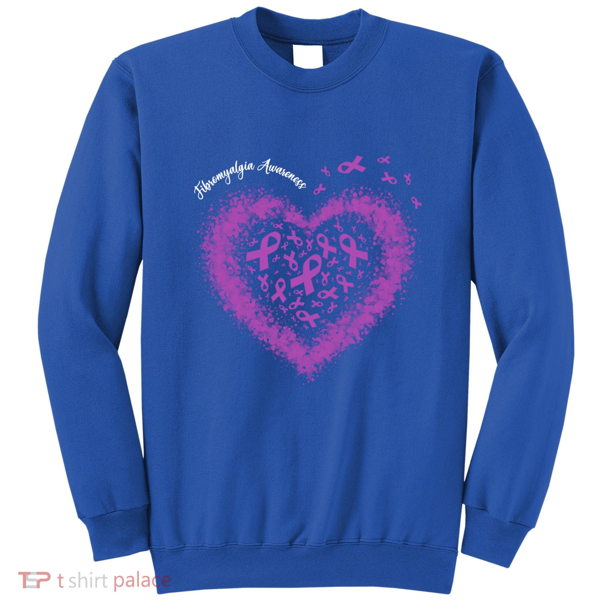 Purple Ribbon Heart Fibromyalgia Awareness Warrior Survivor Meaningful Gift Sweatshirt