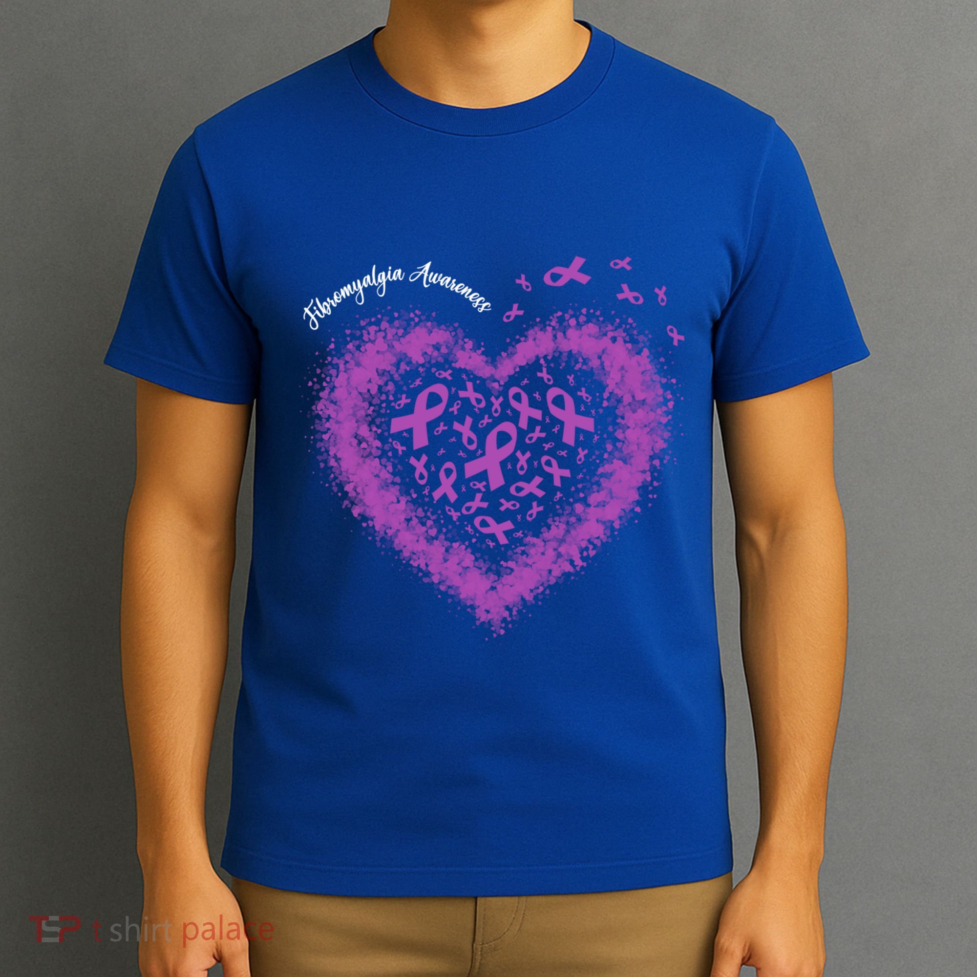 Purple Ribbon Heart Fibromyalgia Awareness Warrior Survivor Meaningful Gift T-Shirt