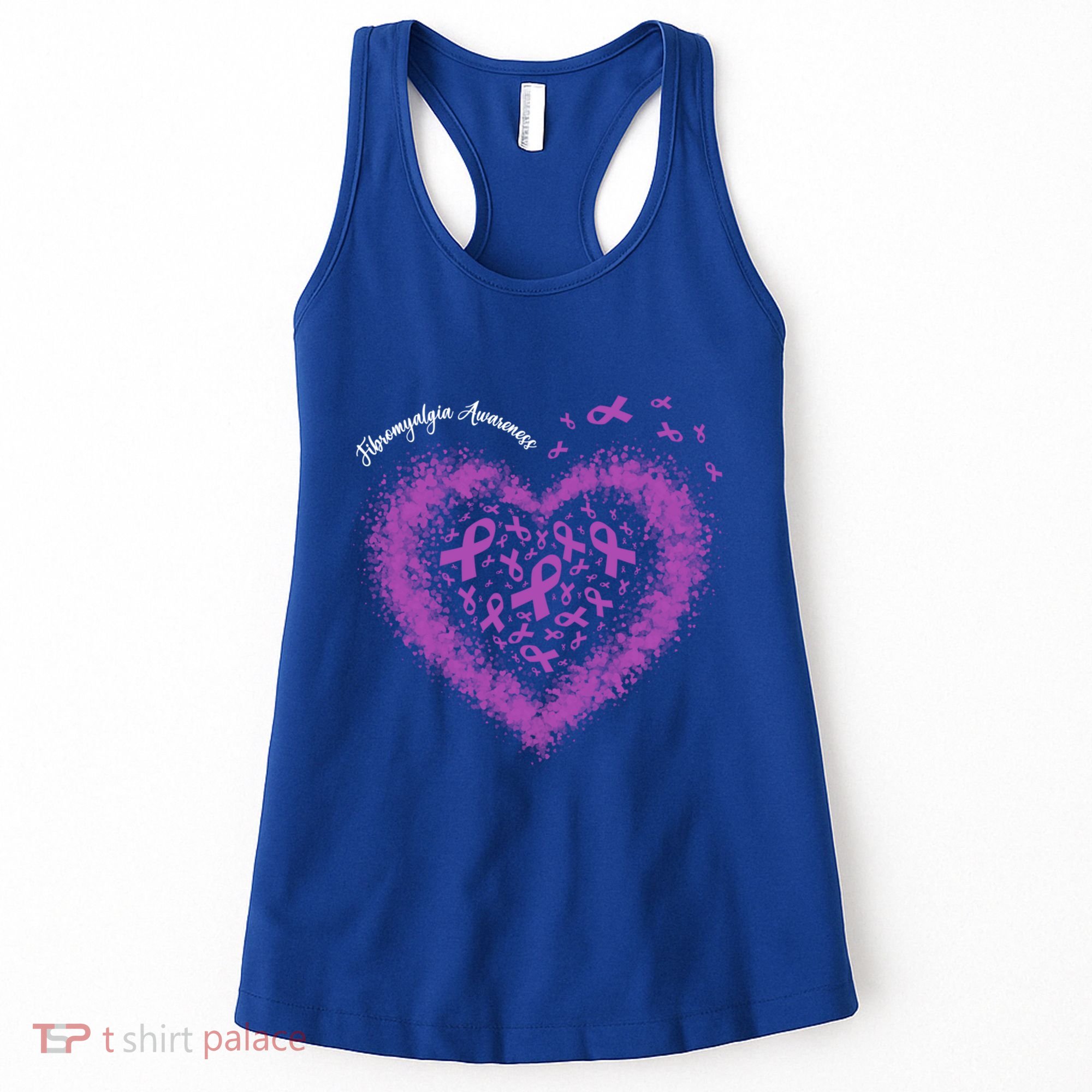 Purple Ribbon Heart Fibromyalgia Awareness Warrior Survivor Meaningful Gift Women's Tank Top