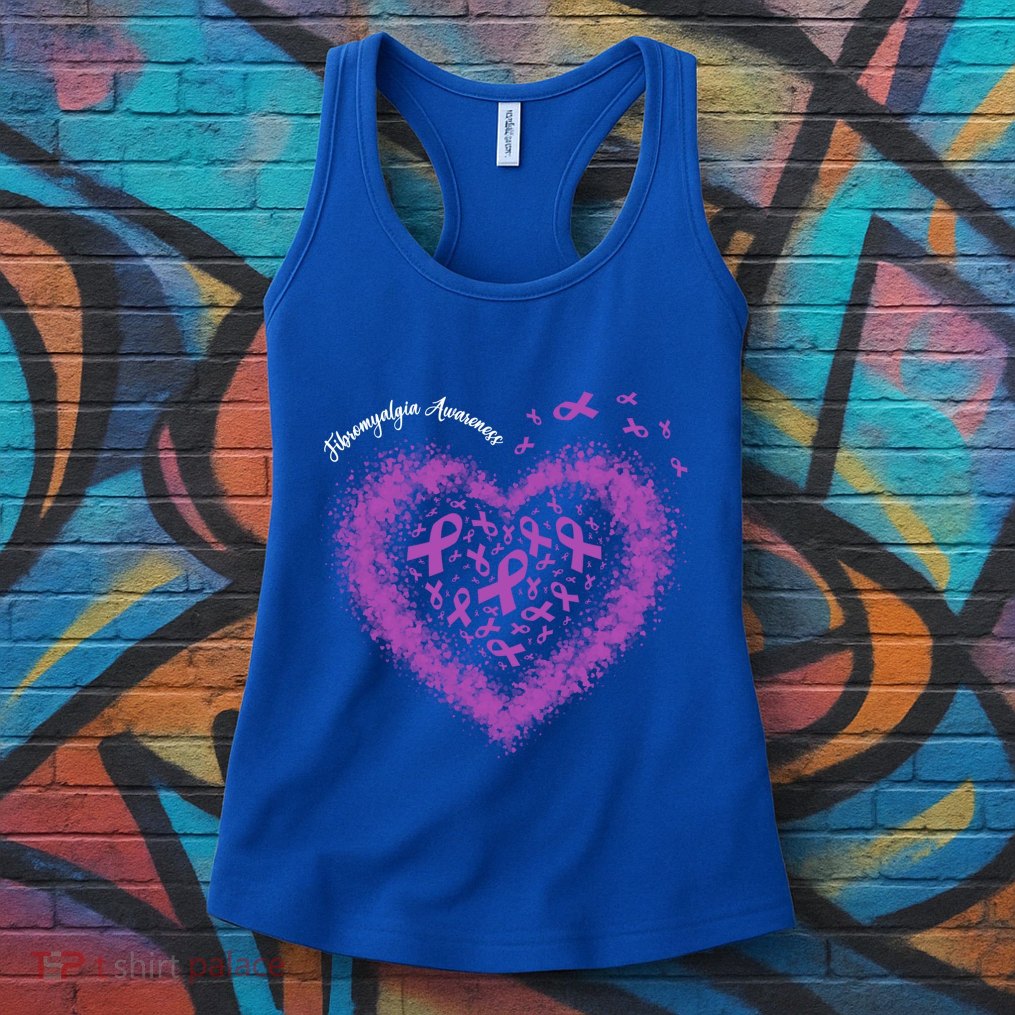 Purple Ribbon Heart Fibromyalgia Awareness Warrior Survivor Meaningful Gift Women's Tank Top