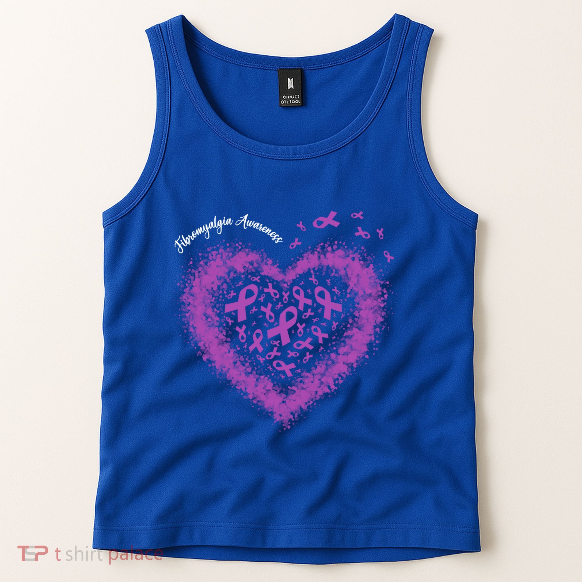 Purple Ribbon Heart Fibromyalgia Awareness Warrior Survivor Meaningful Gift Tank Top