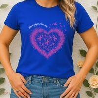 Purple Ribbon Heart Fibromyalgia Awareness Warrior Survivor Meaningful Gift Women's T-Shirt thumb 2