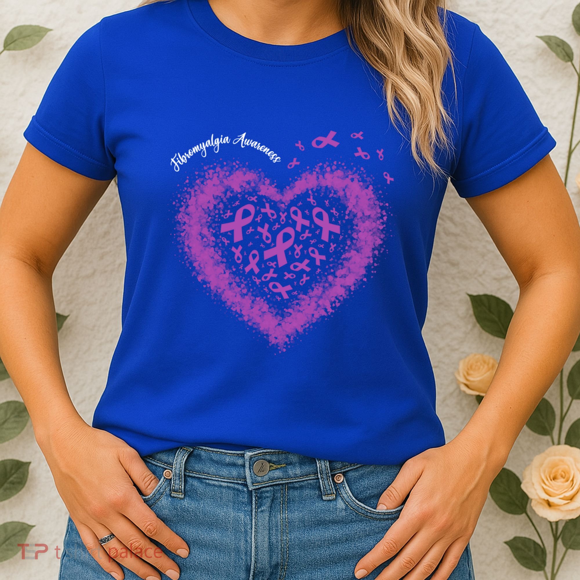 Purple Ribbon Heart Fibromyalgia Awareness Warrior Survivor Meaningful Gift Women's T-Shirt