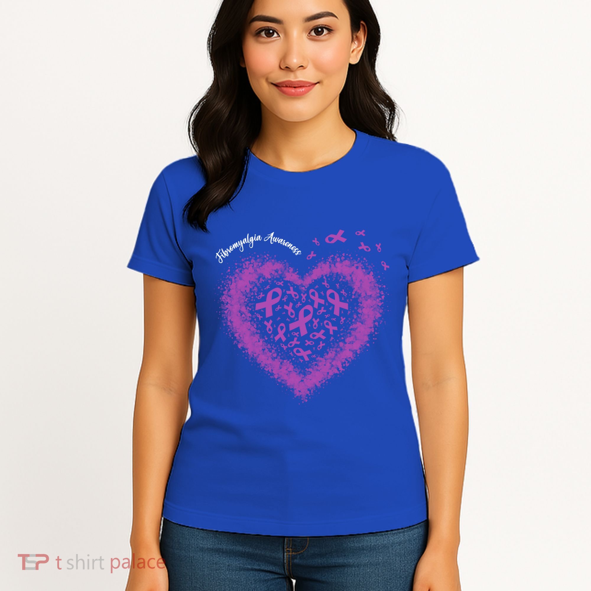 Purple Ribbon Heart Fibromyalgia Awareness Warrior Survivor Meaningful Gift Women's T-Shirt