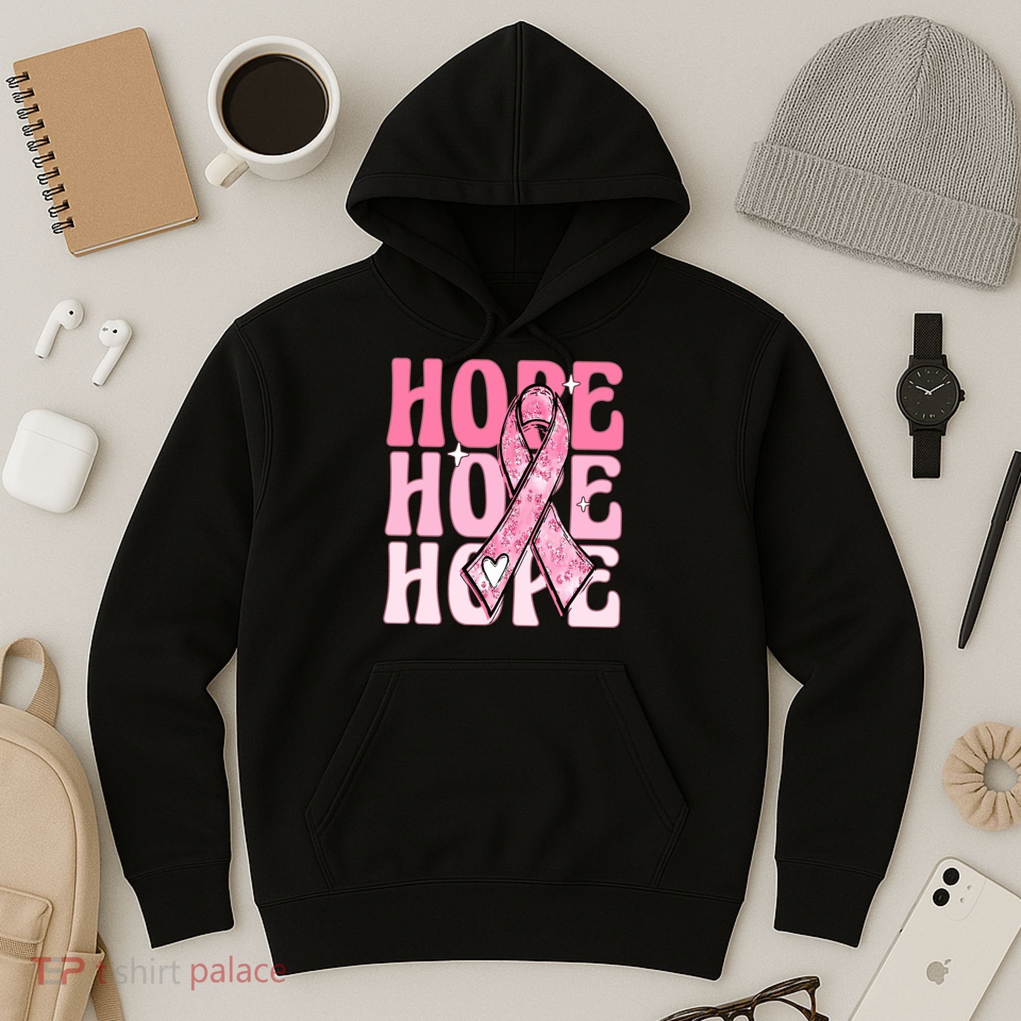 Pink Ribbon Hope Breast Cancer Hoodie