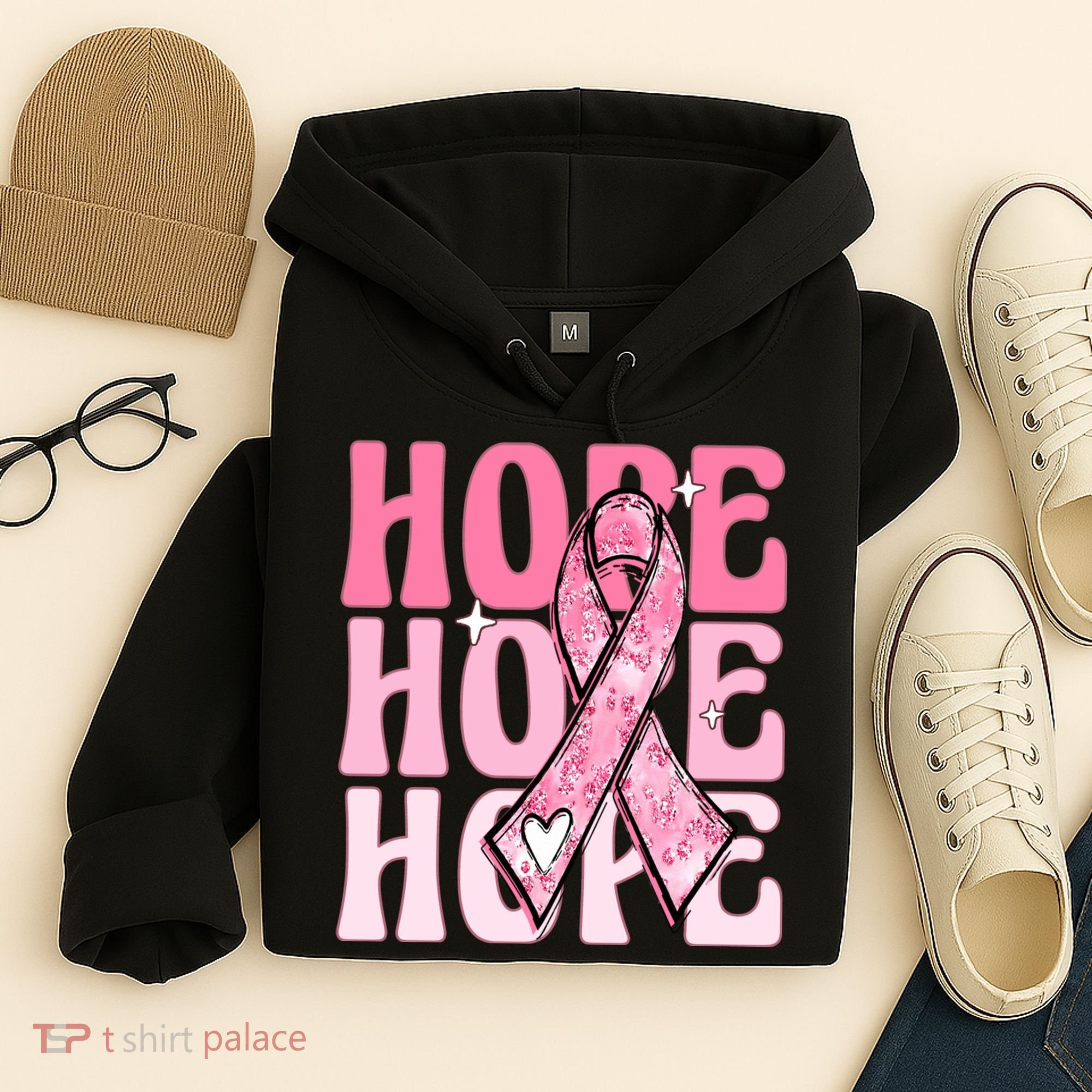 Pink Ribbon Hope Breast Cancer Hoodie