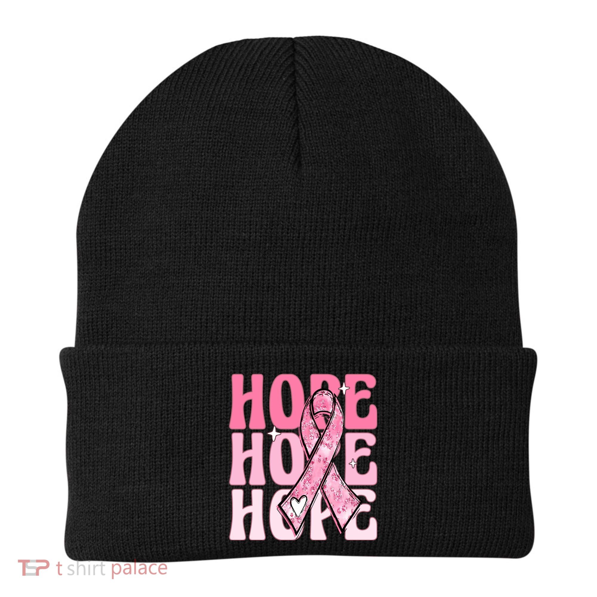 Pink Ribbon Hope Breast Cancer Beanie
