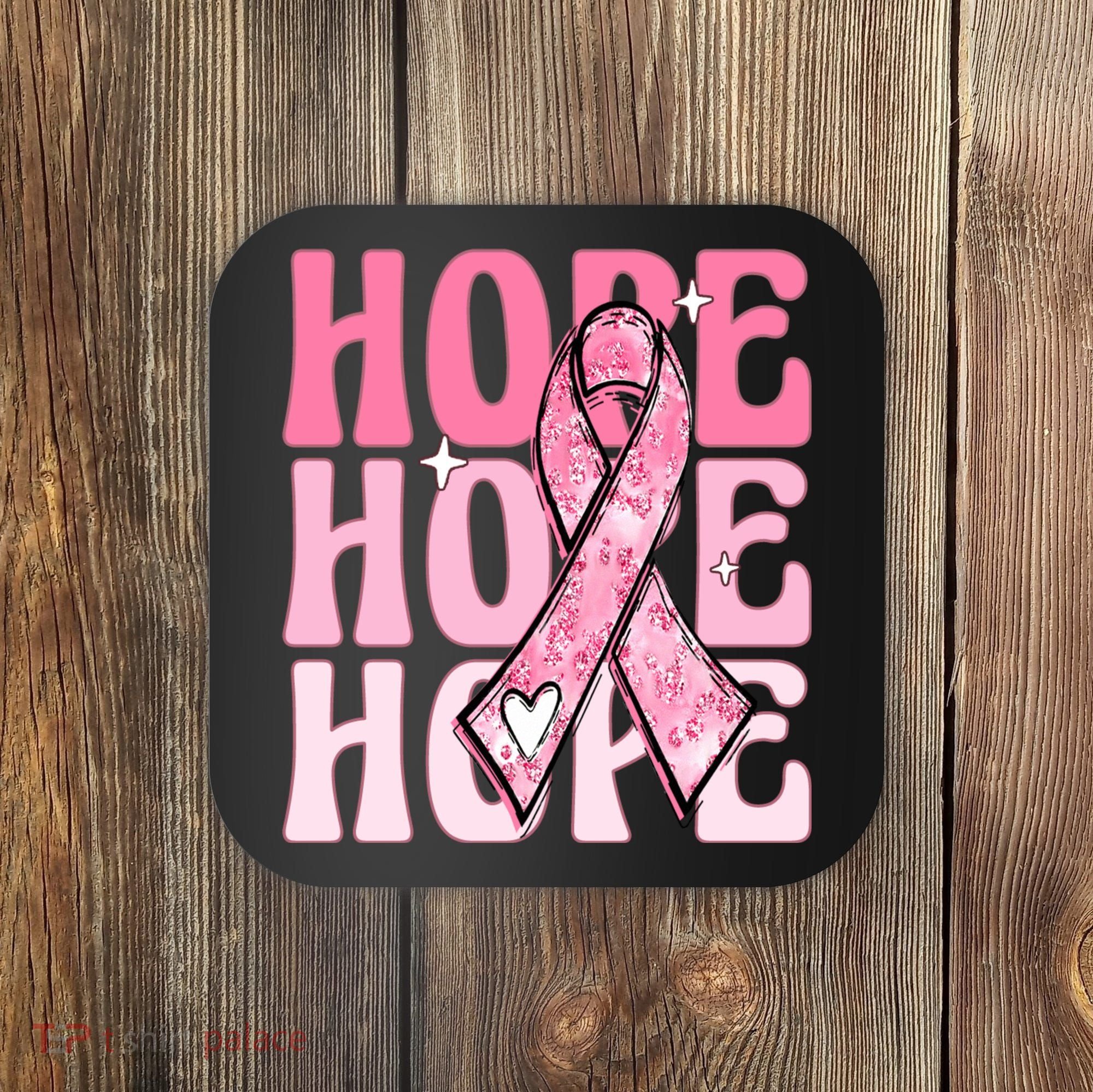 Pink Ribbon Hope Breast Cancer Coaster