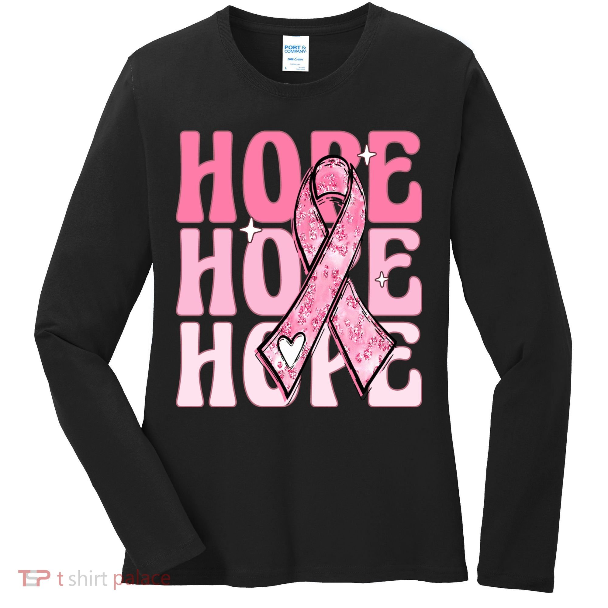 Pink Ribbon Hope Breast Cancer Women's Long Sleeve Shirt
