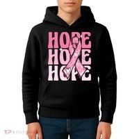 Pink Ribbon Hope Breast Cancer Kids Hoodie thumb 4