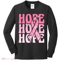 Pink Ribbon Hope Breast Cancer Kids Long Sleeve Shirt thumb 0