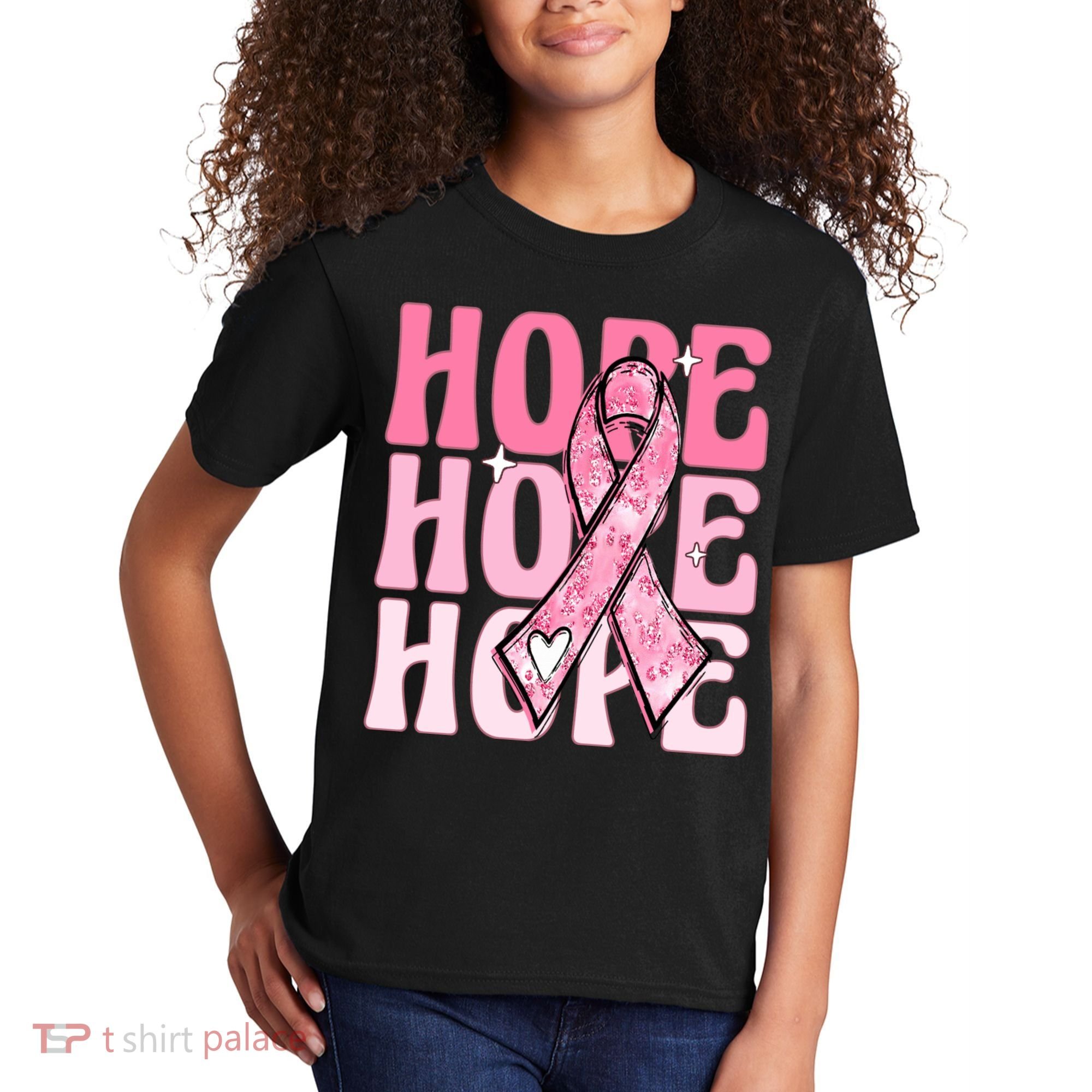 Pink Ribbon Hope Breast Cancer Kids T-Shirt