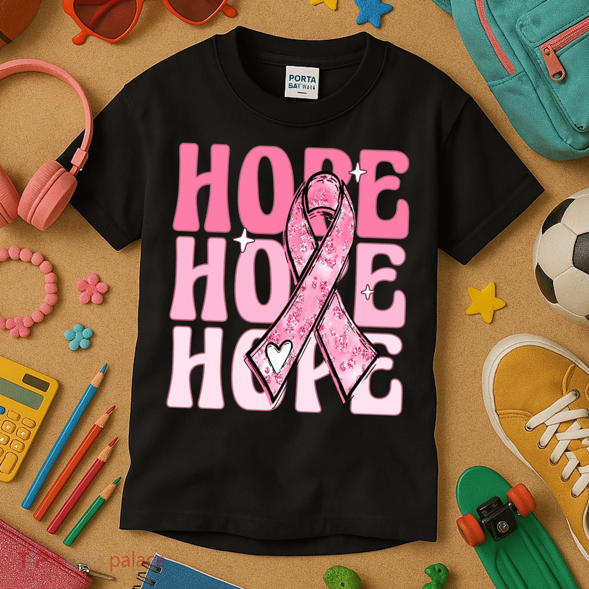 Pink Ribbon Hope Breast Cancer Kids T-Shirt