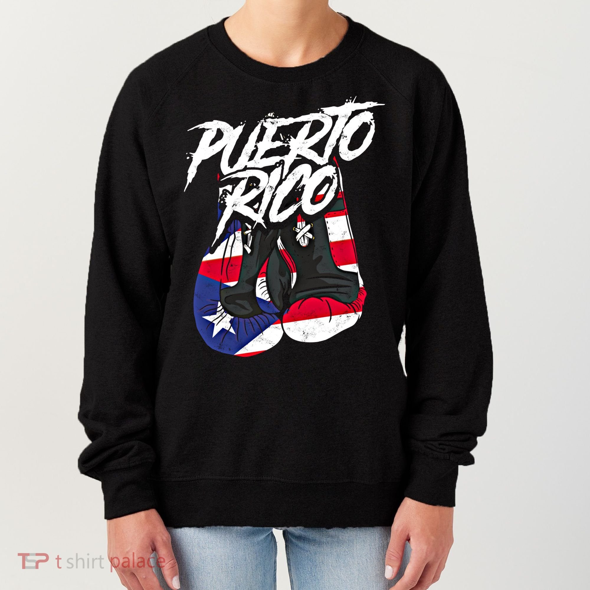 Puerto Rico In Boxing Gloves Hispanic Boxing Fighter Gift Women's Sweatshirt