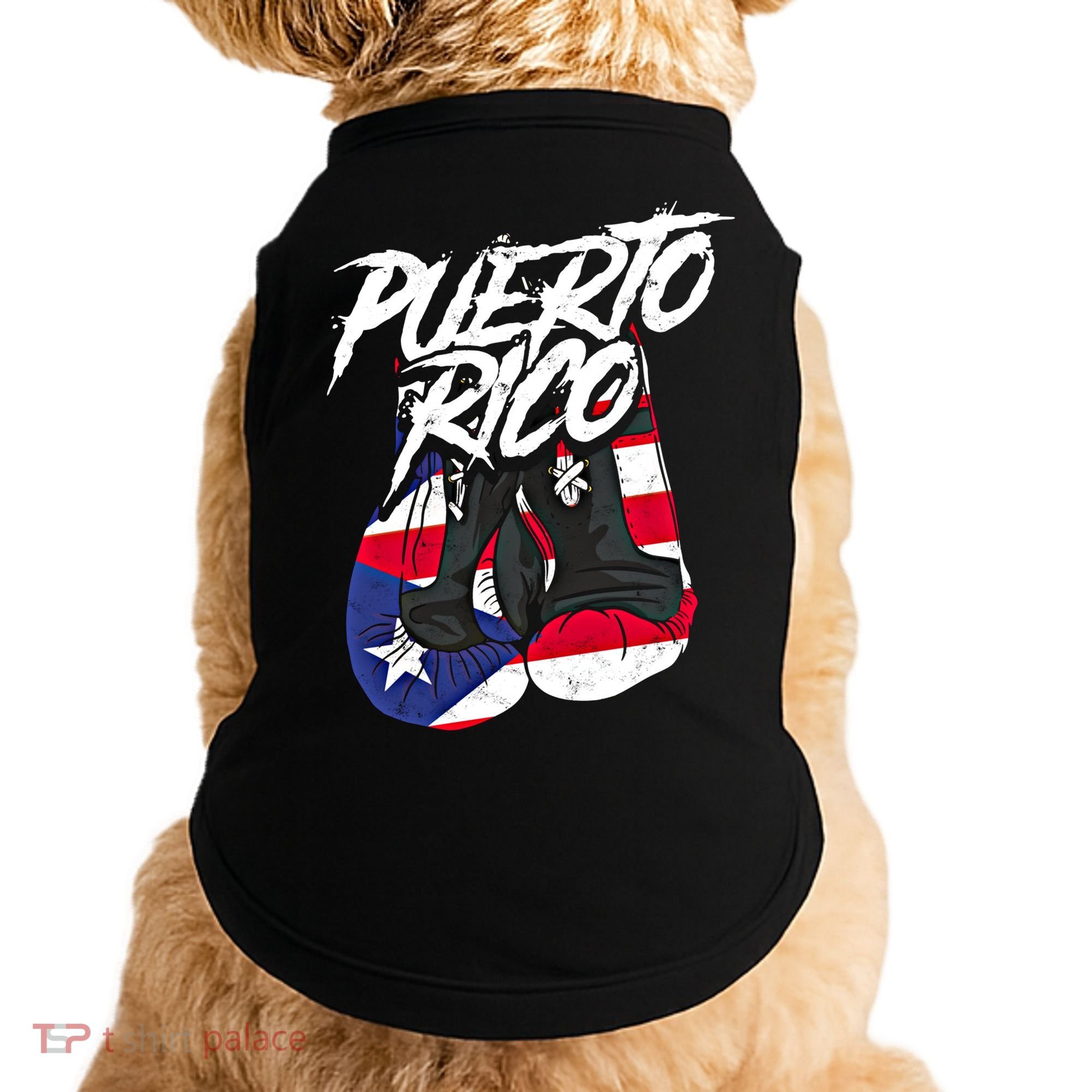 Puerto Rico In Boxing Gloves Hispanic Boxing Fighter Gift Doggie Tank