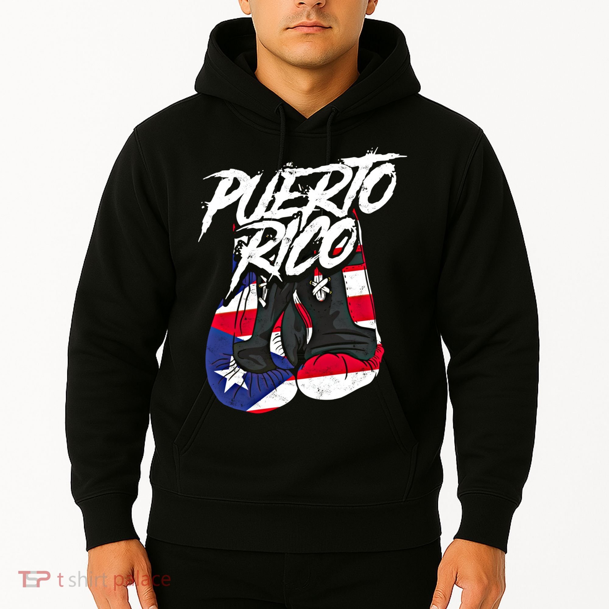 Puerto Rico In Boxing Gloves Hispanic Boxing Fighter Gift Hoodie