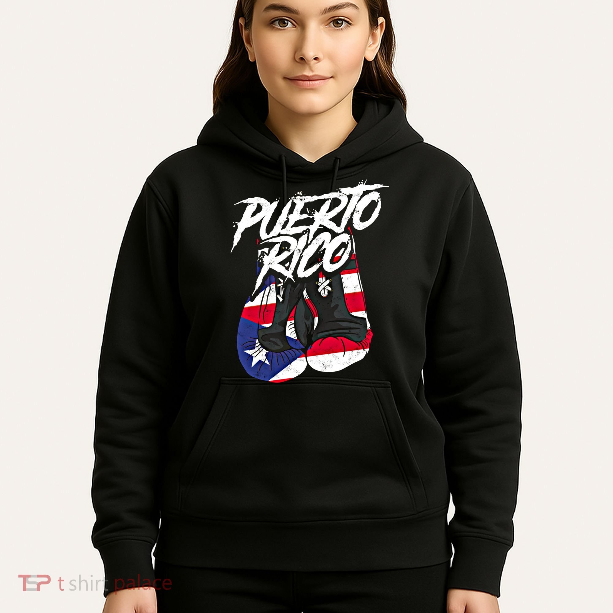 Puerto Rico In Boxing Gloves Hispanic Boxing Fighter Gift Hoodie