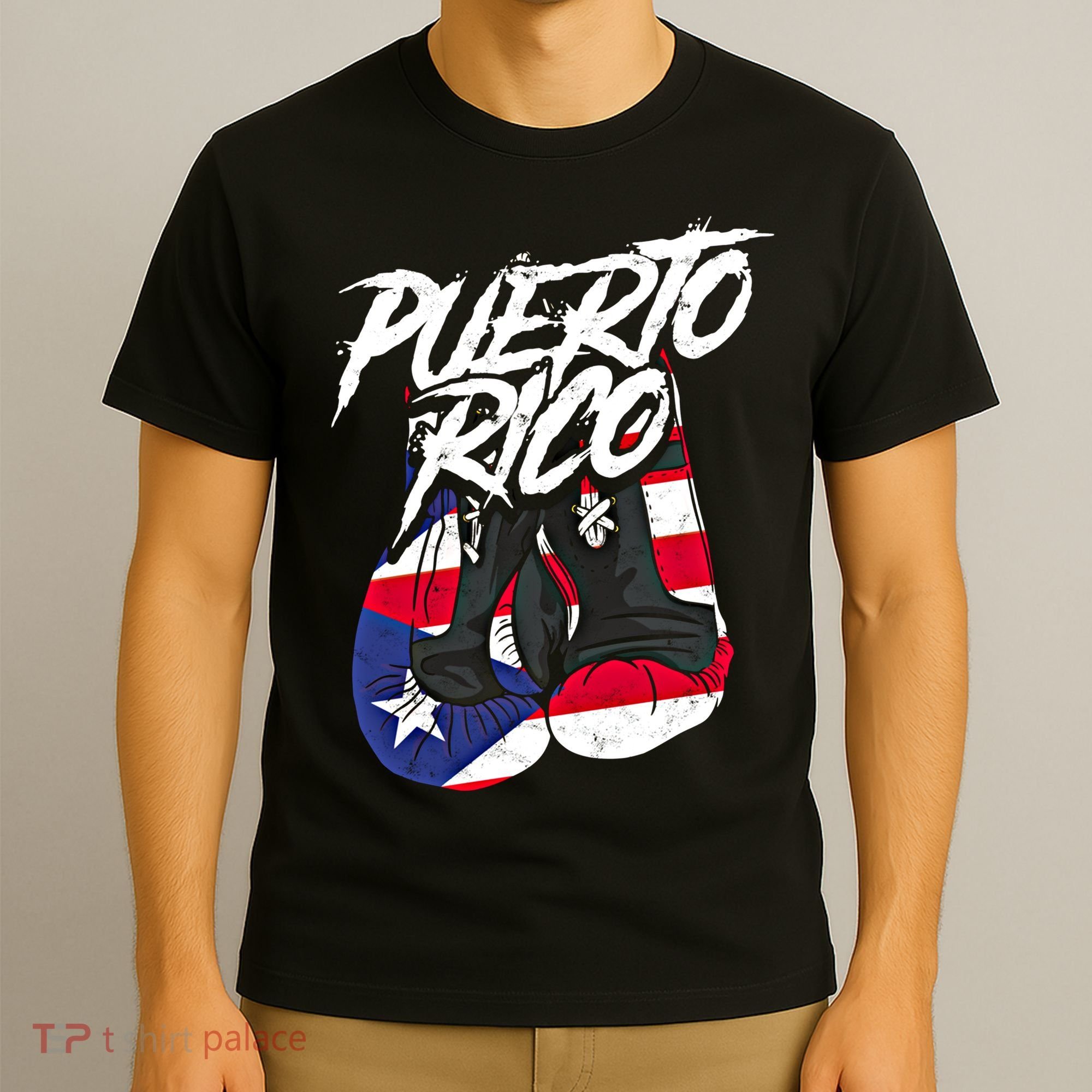 Puerto Rico In Boxing Gloves Hispanic Boxing Fighter Gift T-Shirt