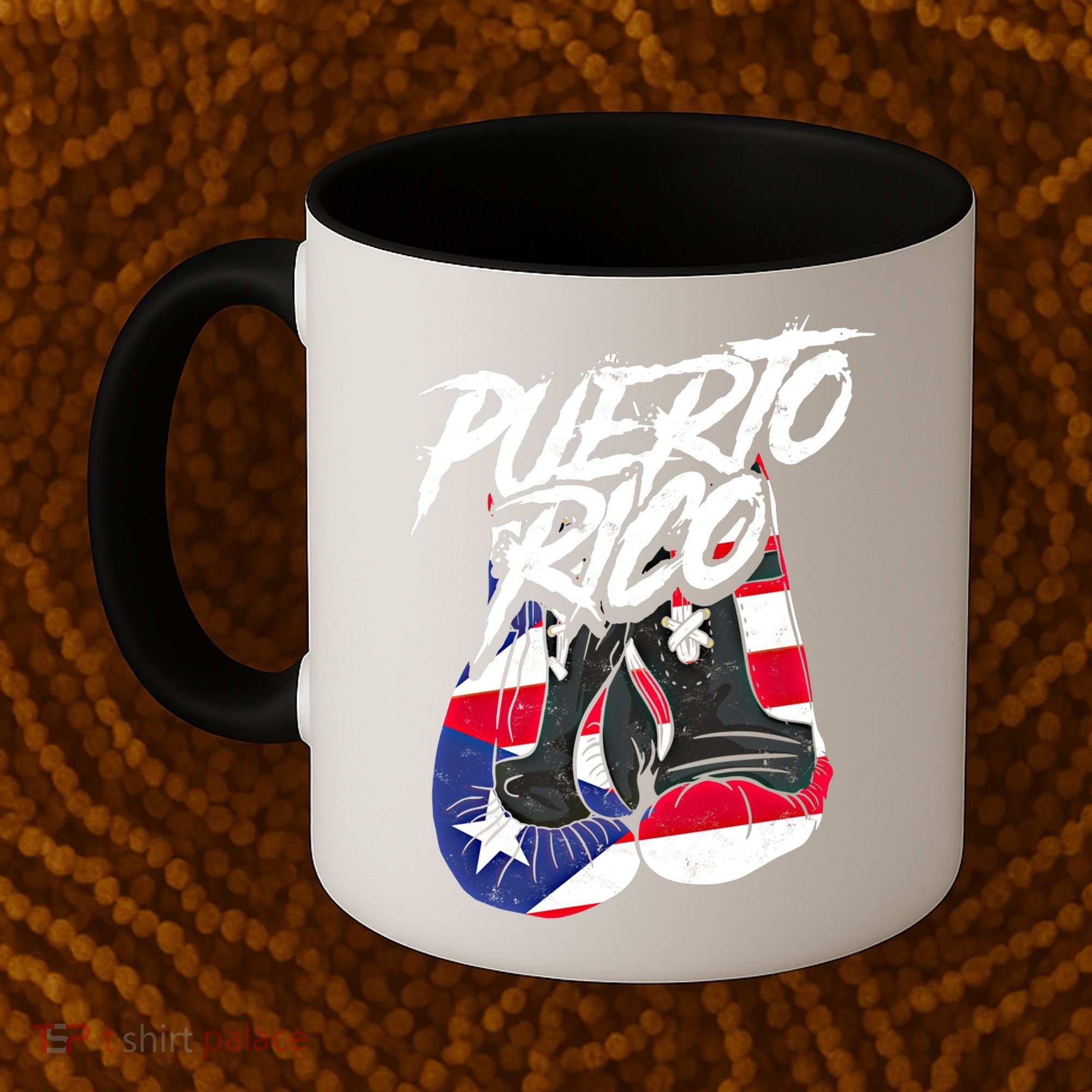 Puerto Rico In Boxing Gloves Hispanic Boxing Fighter Gift Coffee Mug