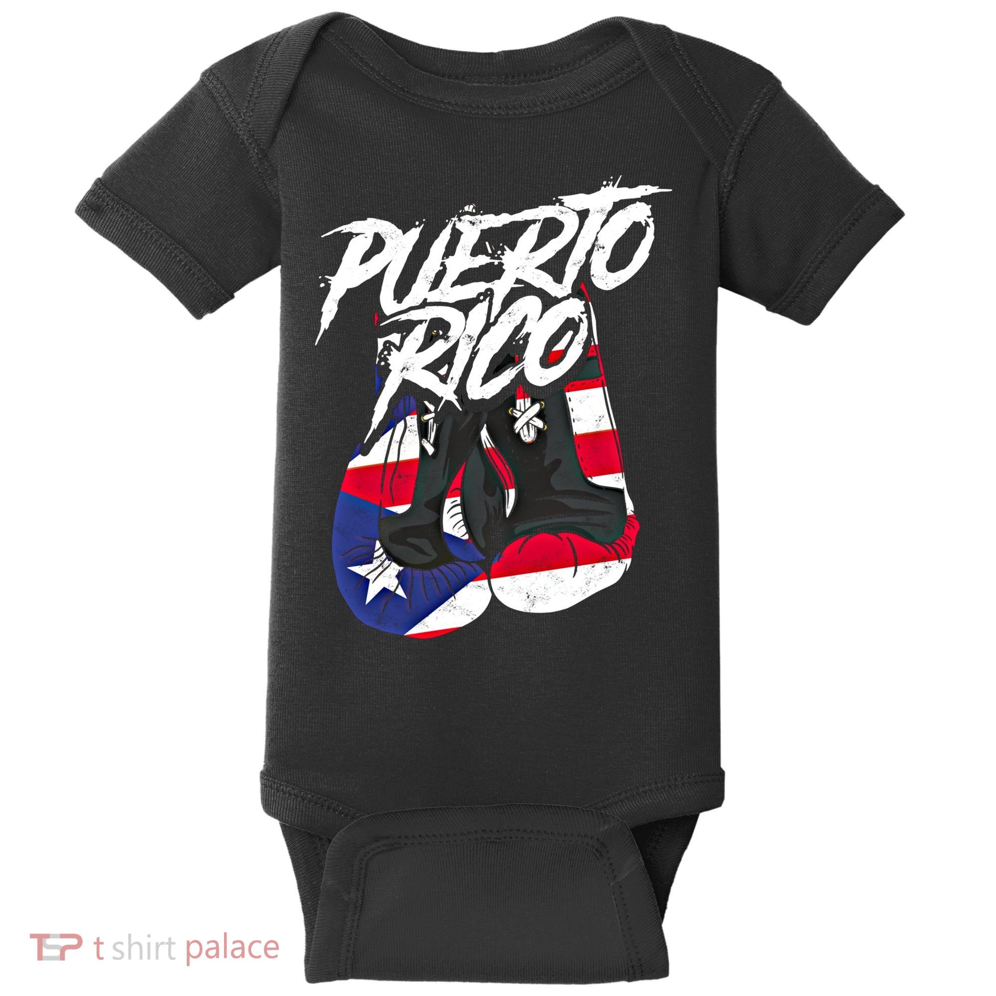 Puerto Rico In Boxing Gloves Hispanic Boxing Fighter Gift Baby Bodysuit