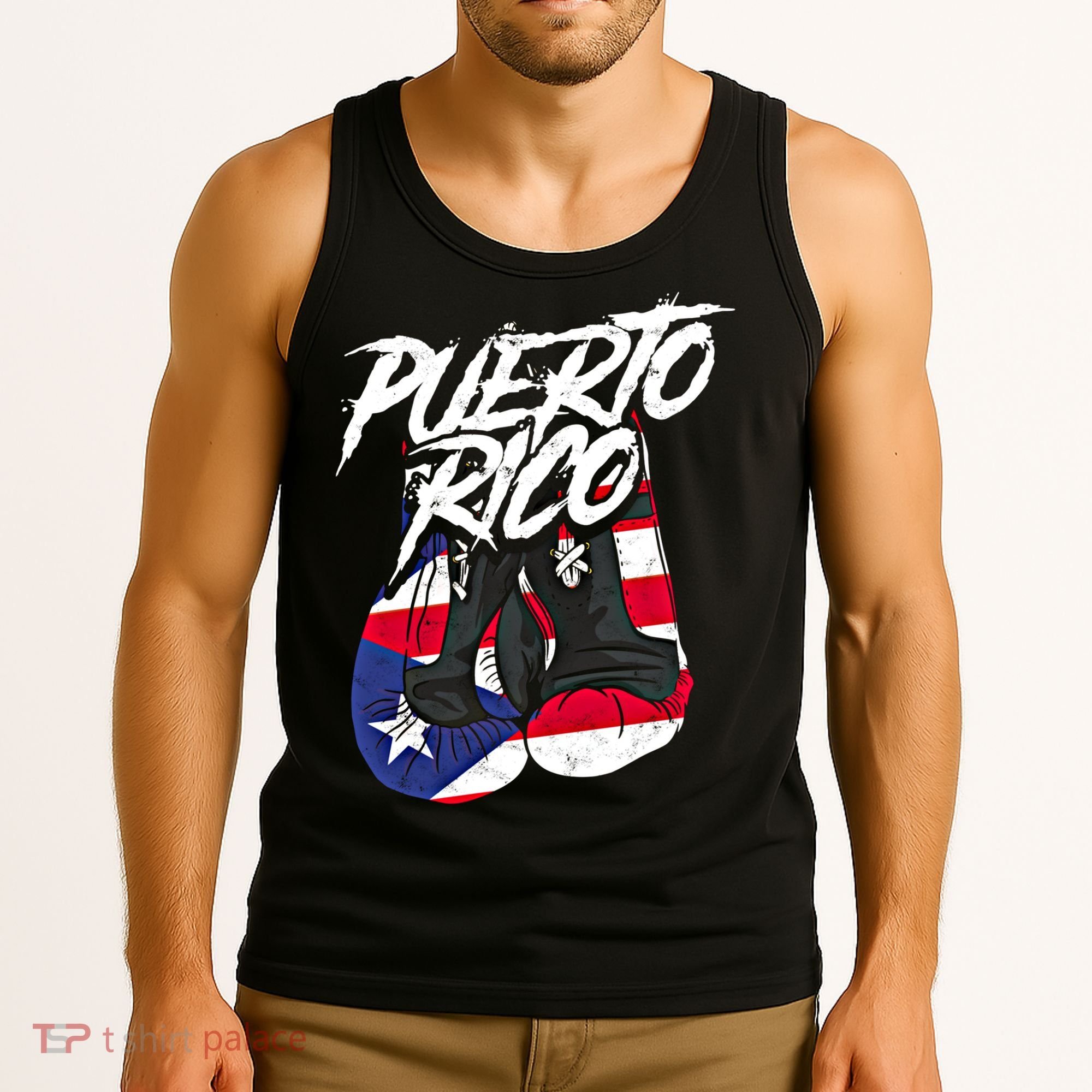 Puerto Rico In Boxing Gloves Hispanic Boxing Fighter Gift Tank Top