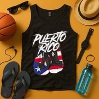 Puerto Rico In Boxing Gloves Hispanic Boxing Fighter Gift Tank Top thumb 4