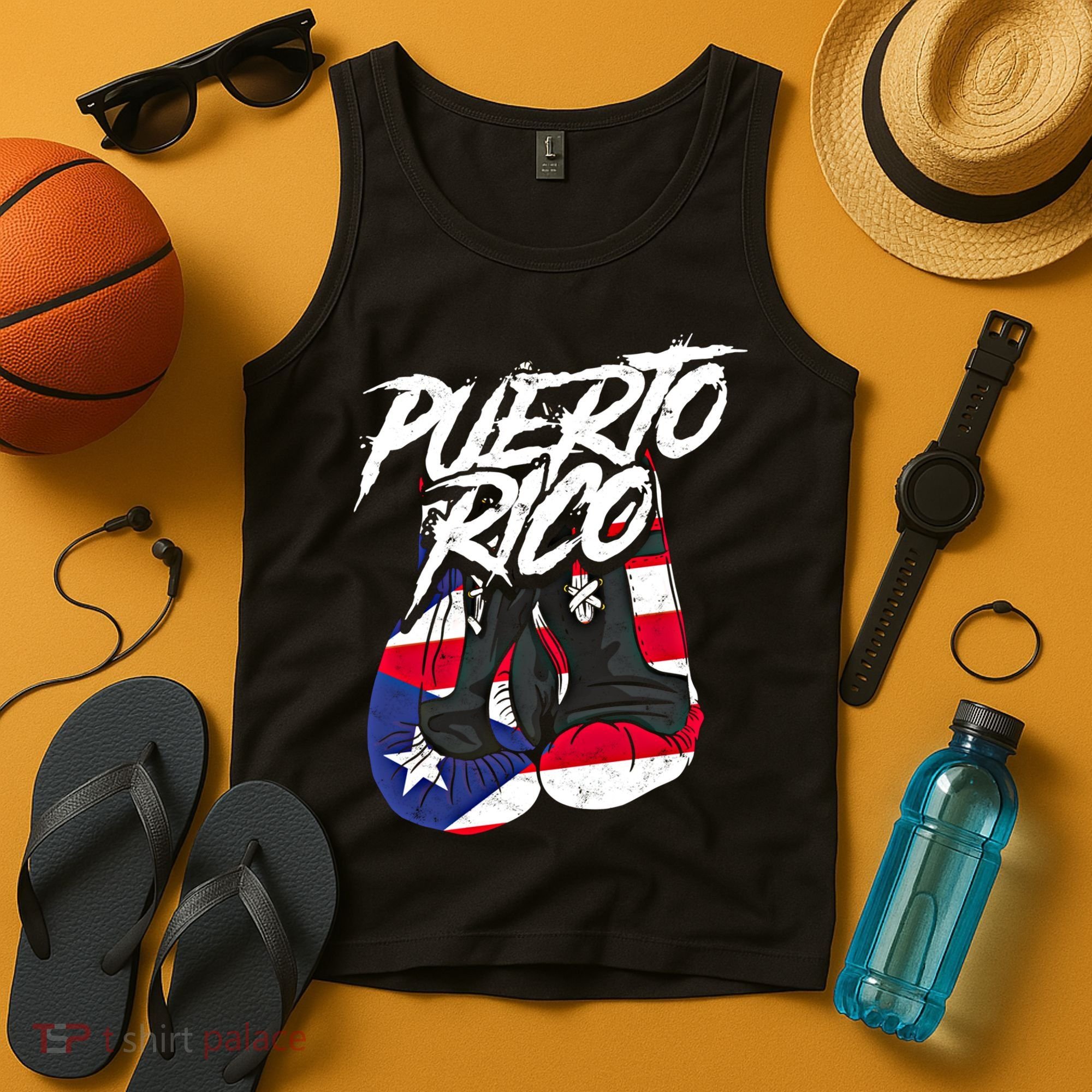 Puerto Rico In Boxing Gloves Hispanic Boxing Fighter Gift Tank Top