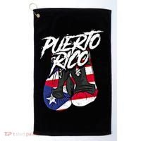 Puerto Rico In Boxing Gloves Hispanic Boxing Fighter Gift Golf Towel thumb 0