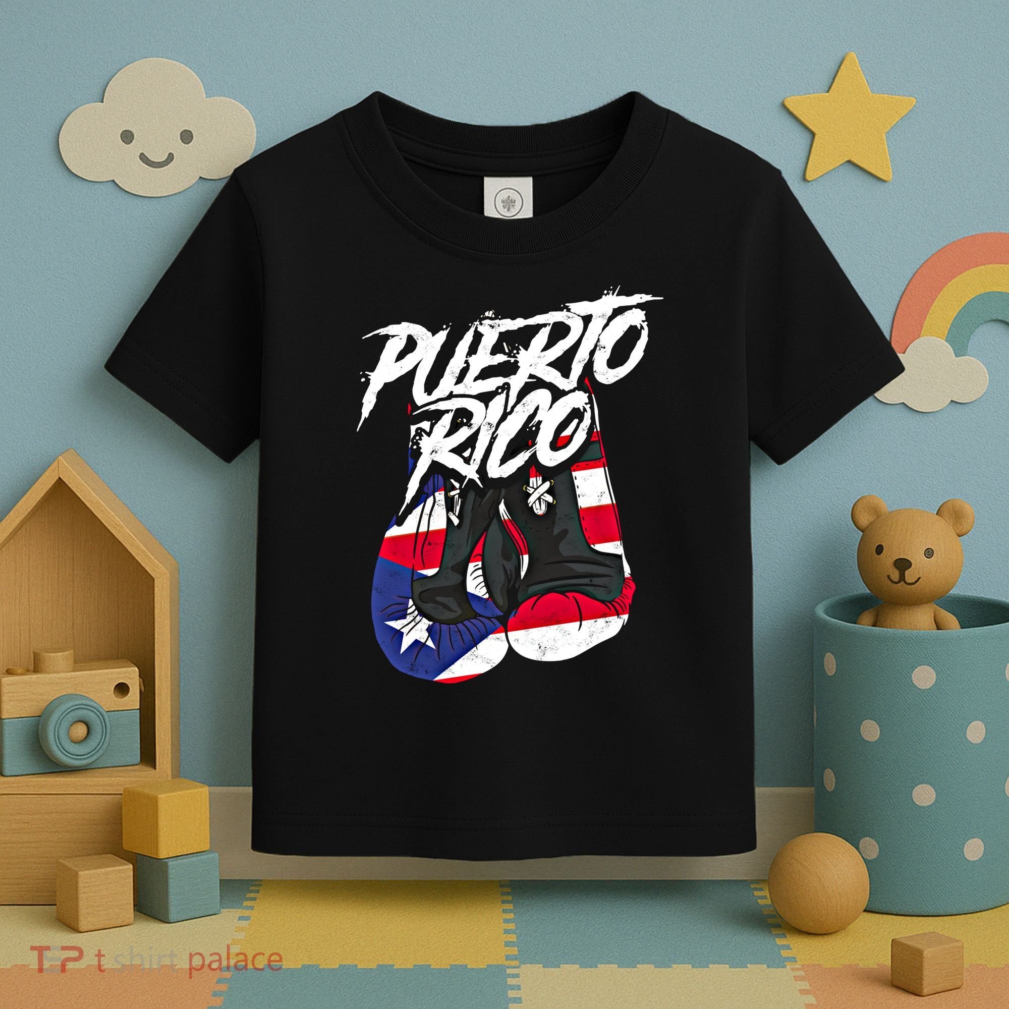 Puerto Rico In Boxing Gloves Hispanic Boxing Fighter Gift Toddler T-Shirt