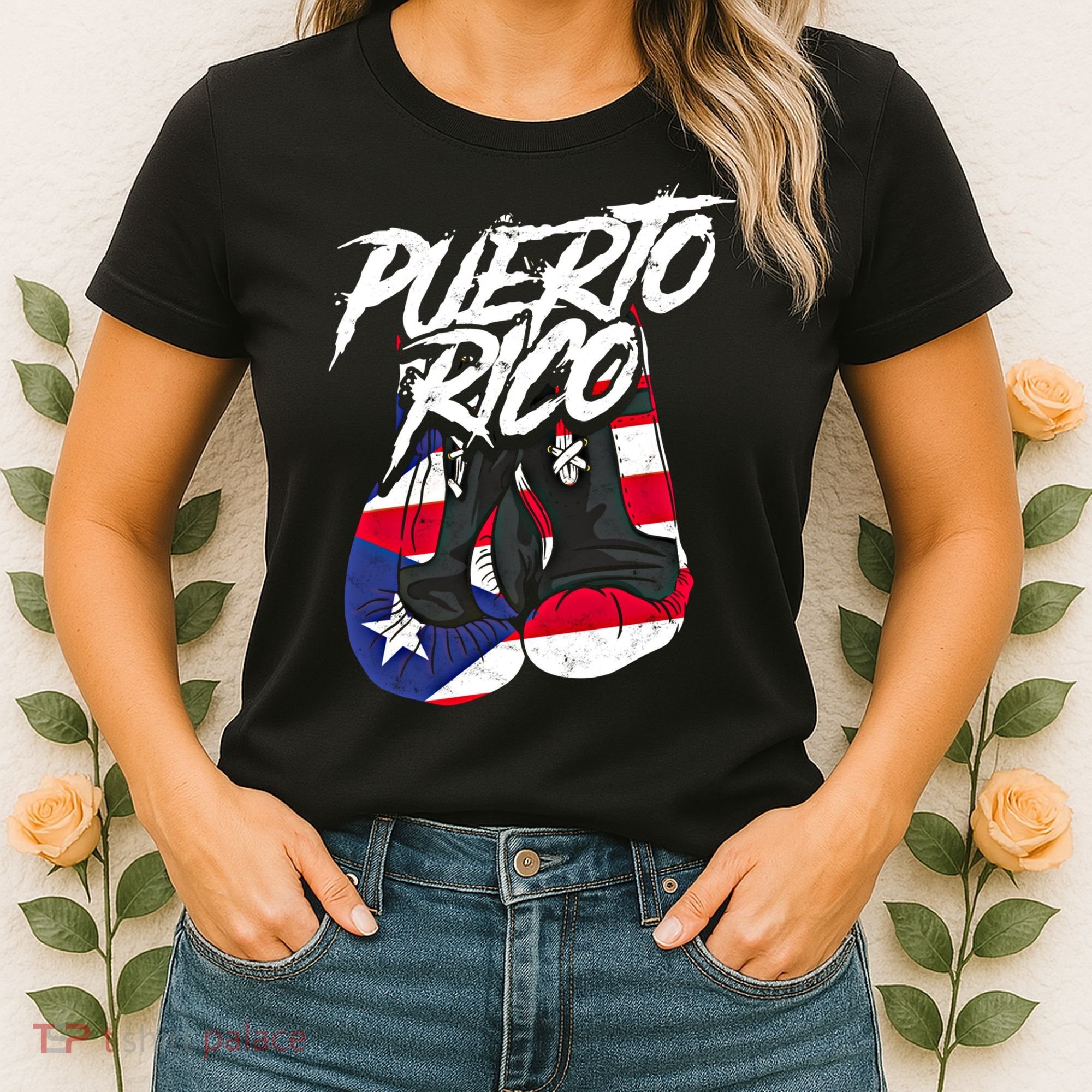 Puerto Rico In Boxing Gloves Hispanic Boxing Fighter Gift Women's T-Shirt