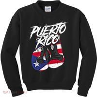 Puerto Rico In Boxing Gloves Hispanic Boxing Fighter Gift Kids Sweatshirt thumb 0