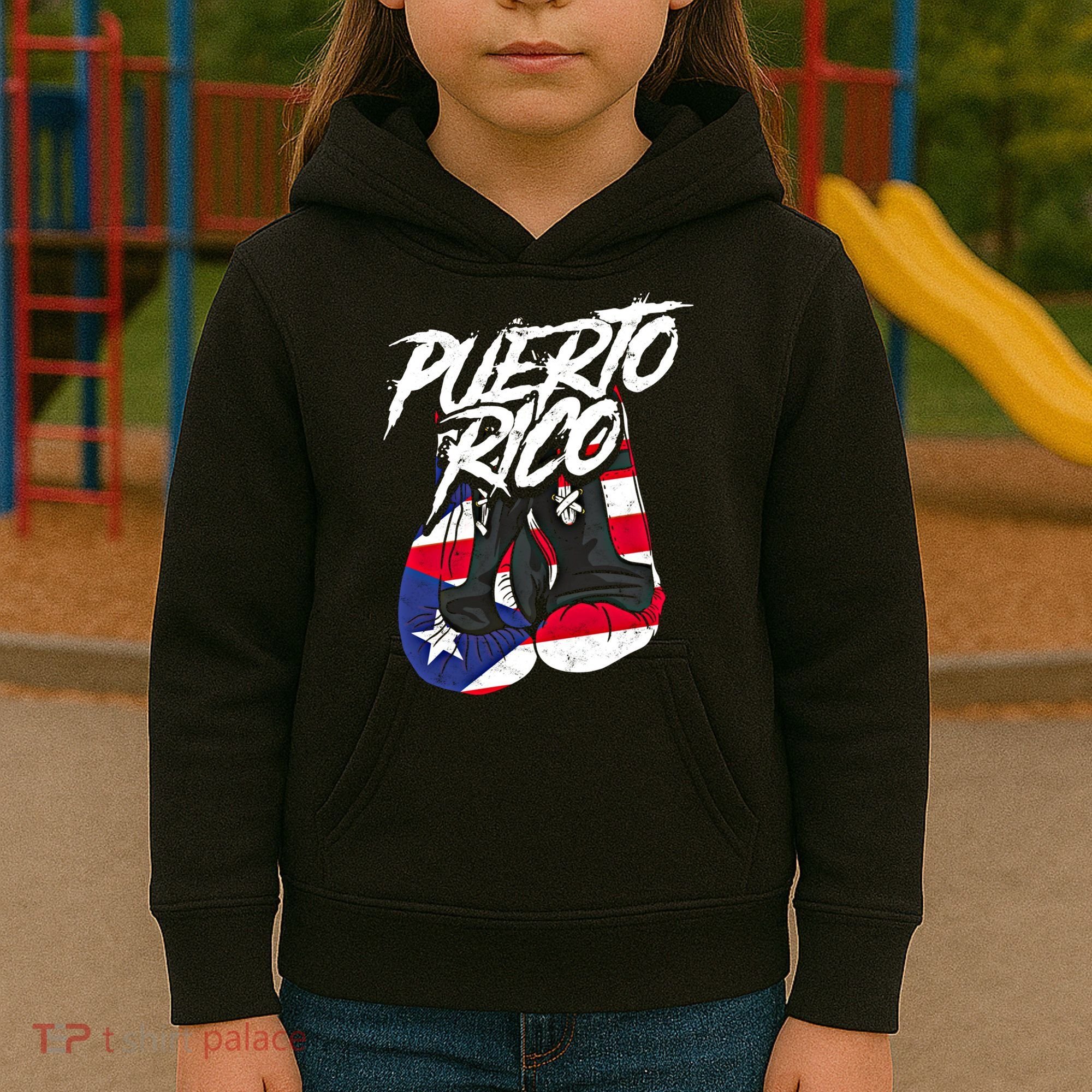 Puerto Rico In Boxing Gloves Hispanic Boxing Fighter Gift Kids Hoodie