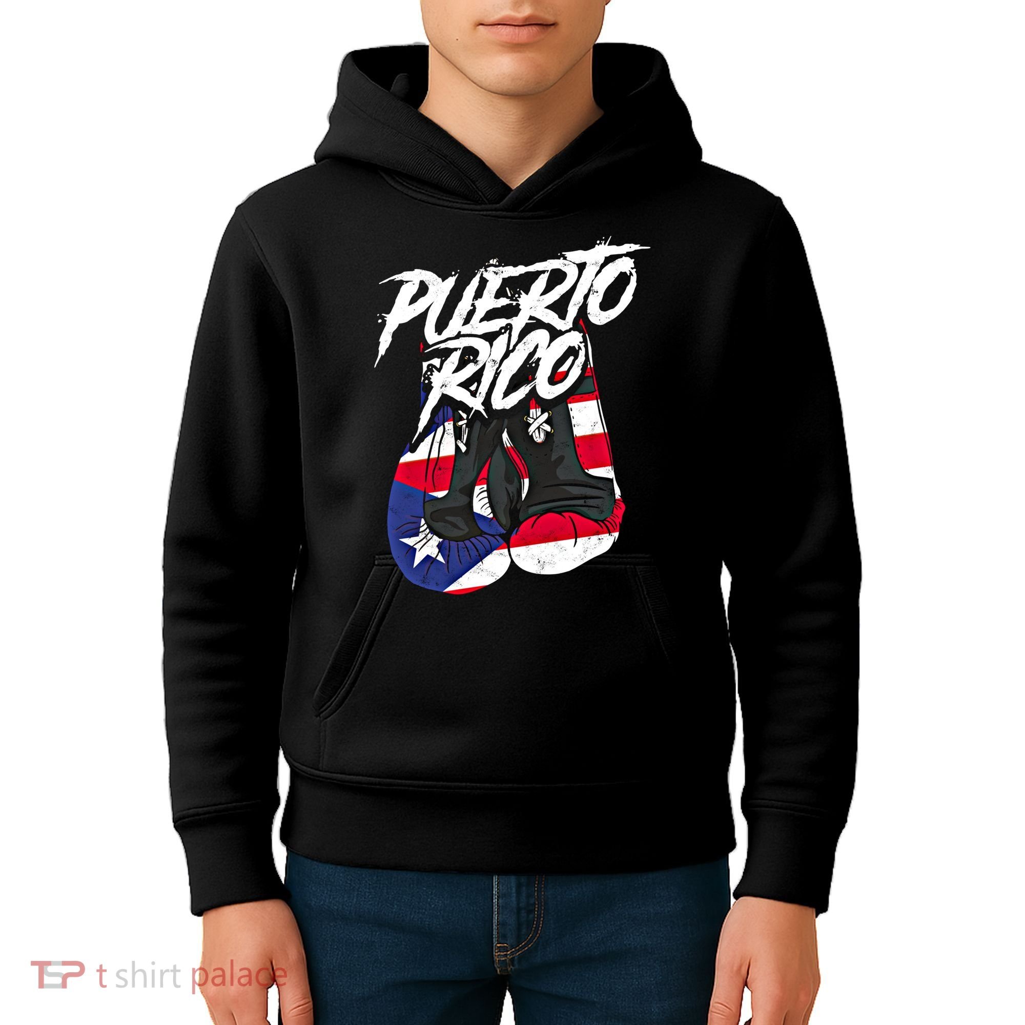 Puerto Rico In Boxing Gloves Hispanic Boxing Fighter Gift Kids Hoodie